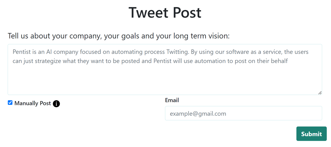 Manual - Pentist - Pentist Schedule Tweets - Generate Tweets With Twitter AI - Pentist Pentist